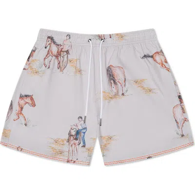 Mavrans Horse Waterproof Swim Trunks In Orange