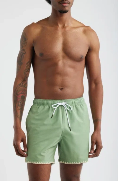 Mavrans Hotel Stitch Swim Trunks In Green