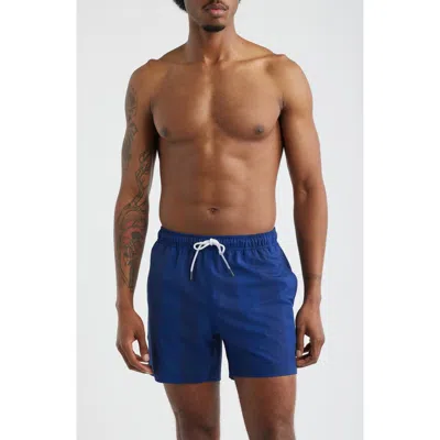 Mavrans Navy Tonal Cabana Swim Trunks In Blue