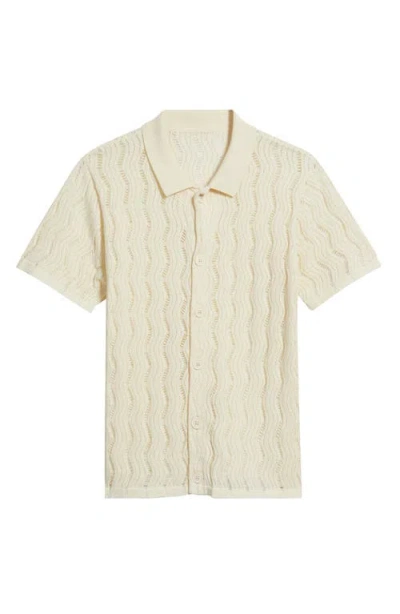 Mavrans Oceanside Knit Button-up Shirt In Neutral