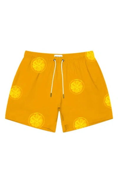 Mavrans Orange Print Swim Trunks