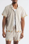 Mavrans Orange Terry Cloth Camp Shirt In Gray