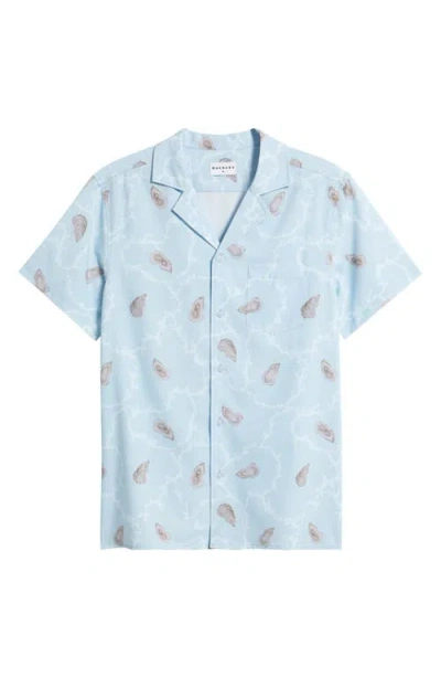 Mavrans Ostra Weekend Short Sleeve Performance Button-up Shirt In Blue