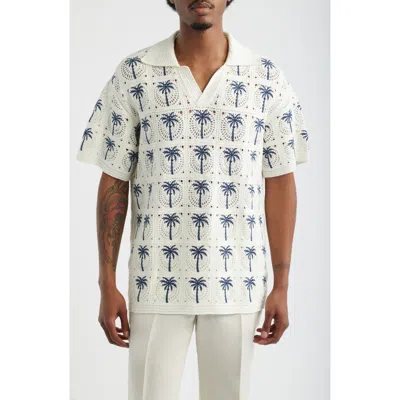 Mavrans Palm Beach Crochet Polo In Multi