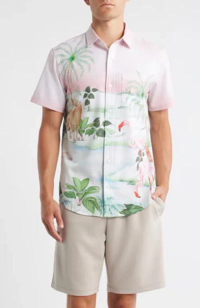 Mavrans Palm Beach Wallpaper Weekend Button-up Shirt In White