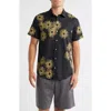 Mavrans Palm Weekend Short Sleeve Button-up Shirt In Black