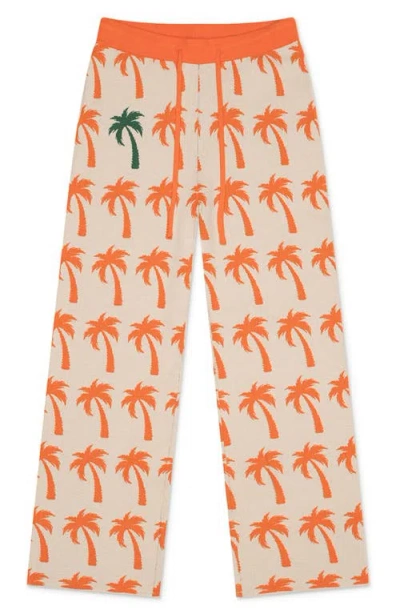 Mavrans Palms Drawstring Sweater Pants In Orange