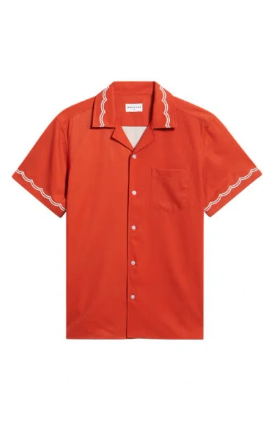 Mavrans Rust Waves Weekend Shirt In Orange