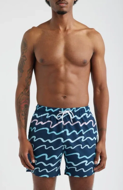 Mavrans Salt Scene Swim Trunks In Blue