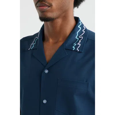 Mavrans Salt Scene Weekend Camp Shirt In Blue