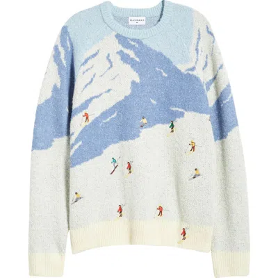 Mavrans Ski Jacquard Crewneck Sweater In Blue