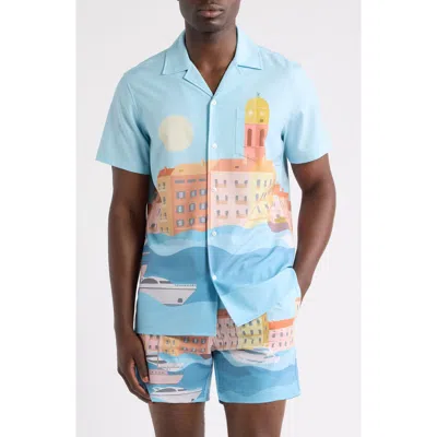 Mavrans St. Tropez Weekend Performance Camp Shirt In Blue