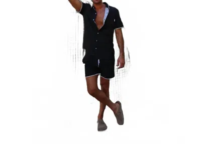 Mavrans Stitch Short Sleeve Weekend Shirt In Black
