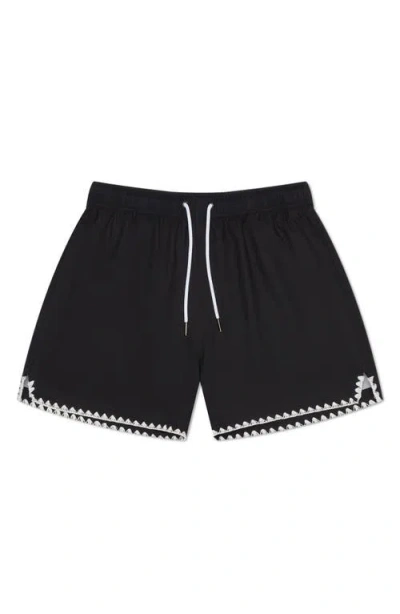 Mavrans Stitch Waterproof Swim Trunks In Black
