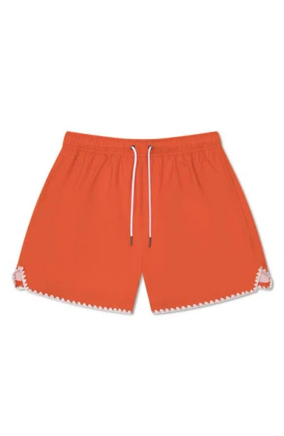Mavrans Stitch Waterproof Swim Trunks In Orange