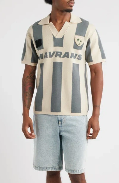Mavrans Stripe Knit Soccer Jersey In Gray