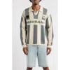 Mavrans Stripe Long Sleeve Knit Soccer Jersey In Gray