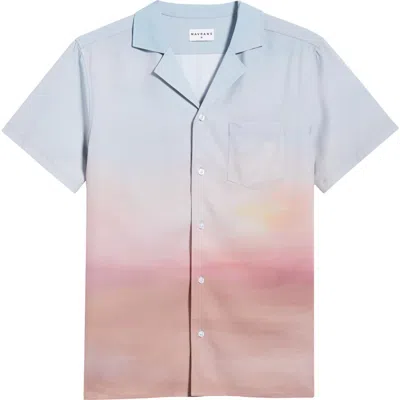 Mavrans Sunset Weekend Short Sleeve Performance Button-up Shirt In Multi