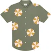 Mavrans Tailored Fit Umbrella Waterproof Short Sleeve Performance Button-up Shirt In Green