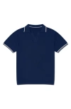 Mavrans Textured Tipped Polo In Blue
