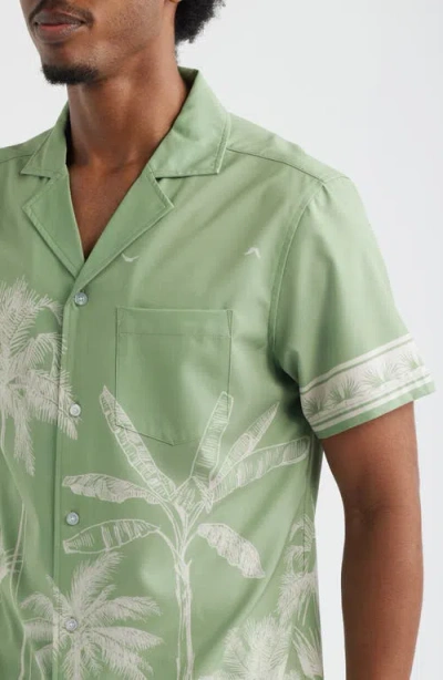 Mavrans Tropical Palm Weekend Camp Shirt In Green