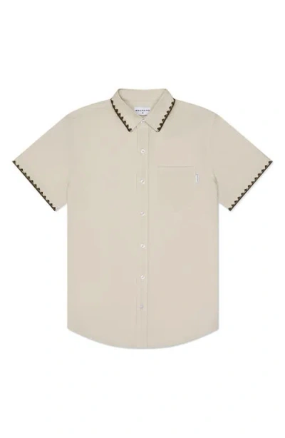 Mavrans Weekend Short Sleeve Button-up Shirt In Beige
