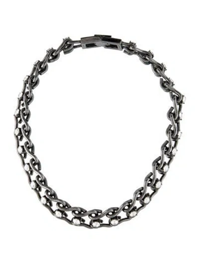 Pre-owned Mawi Crystal Ladder Chain Collar Necklace, 16" In Transparent