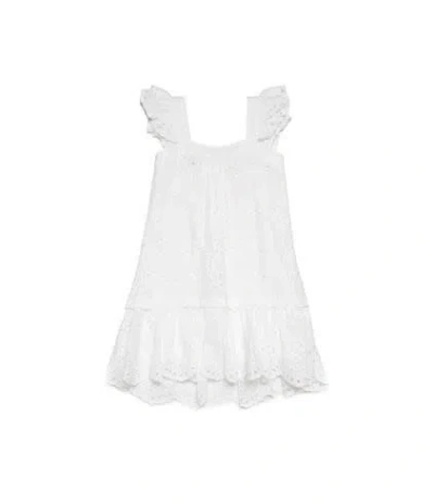 Max&amp;co. Kids' Abito In Pizzo A Fiori In White