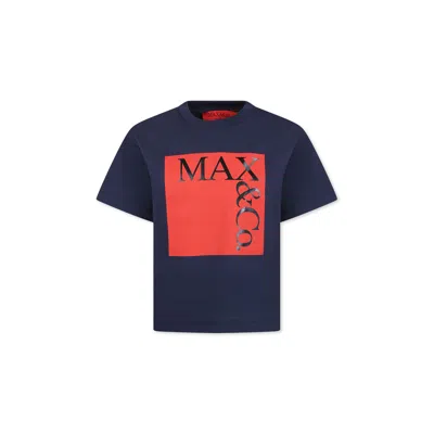 Max&amp;co. Kids' Blue T-shirt For Girl With Logo