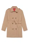 MAX&AMP;CO. DOUBLE-BREASTED COTTON TRUNCH COAT