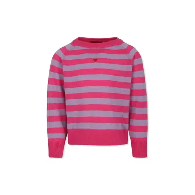 Max&amp;co. Kids' Fuchsia Sweater For Girl With Heart In Multi