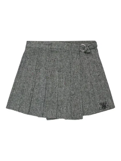 Max&amp;co. Kids Pleated Tweed Skirt In Gray