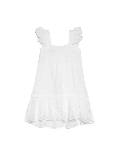 Max&amp;co. Kids' Abito In Pizzo A Fiori In White