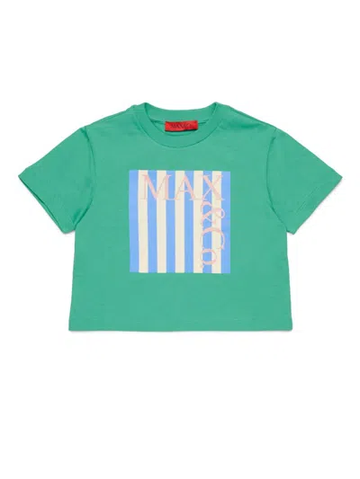 Max&amp;co. Kids' T-shirt With Logo In Green