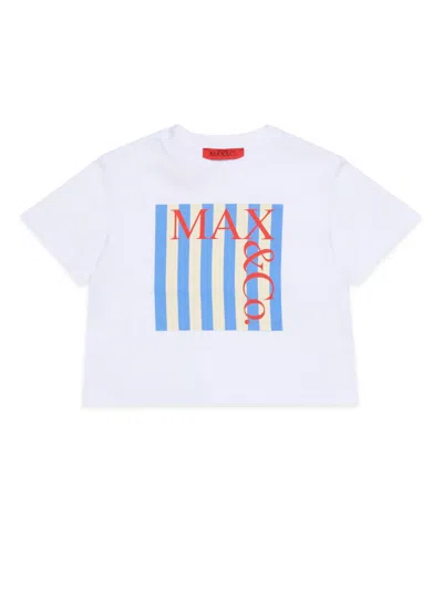 Max&amp;co. Kids' T-shirt With Logo In White