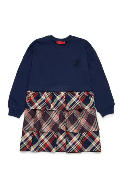 Max&amp;co. Kids' Tartan Dress In Blue