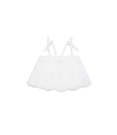 Max&amp;co. Kids' Top In Pizzo A Fiori In White