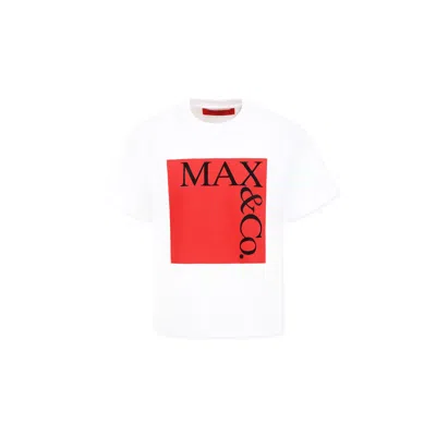 Max&amp;co. Kids' White T-shirt For Girl With Logo