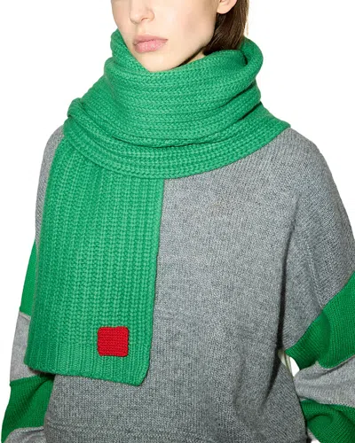 Max & Co . Abaccano Ribbed Wool Scarf In Green