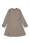 Max & Co Houndstooth Polka Dot Short Dress In Brown
