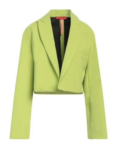Max & Co . Adr De-coated Woman Blazer Acid Green Size 6 Polyester