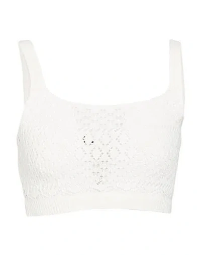 Max & Co . Alda Woman Top Ivory Size L Cotton In White