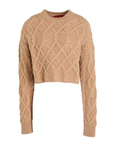 Max & Co . Ape Woman Sweater Camel Size L Wool In Beige