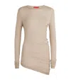Max & Co Asymmetric-hem Top In Grey