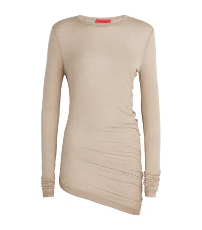 Max & Co Asymmetric-hem Top In Grey