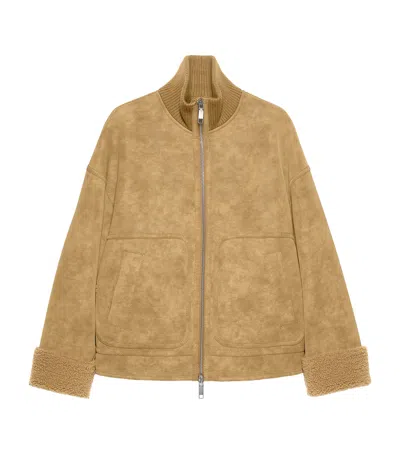 Max & Co . Aviator Short Coat In Brown