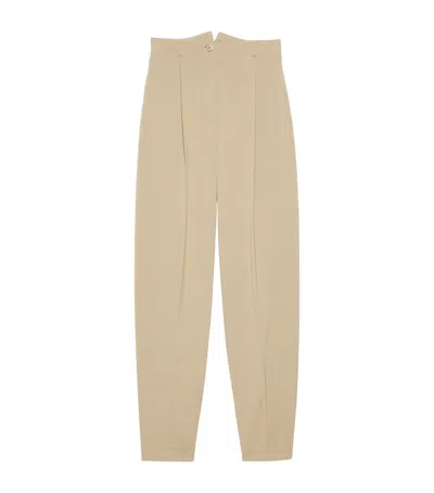 Max & Co . Barrel-leg Pleated Trousers In Nude