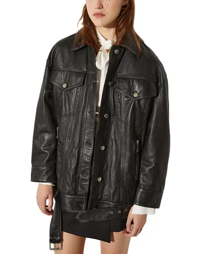 Max & Co . Begonia Woman Jacket Black Size 10 Sheepskin