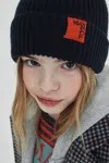 Max & Co Wool Blend Beanie With Patch In Blue