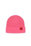 Max & Co Logo-patch Beanie In Pink